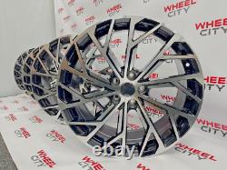 Set of 4x 19 Inch Audi Style Multi-Spoke Black Machined Alloy Wheels A4/A5/A6/A7