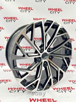 Set of 4x 19 Inch Audi Style Multi-Spoke Black Machined Alloy Wheels A4/A5/A6/A7