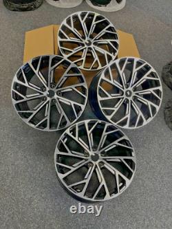 Set of 4x 19 Inch Audi Style Multi-Spoke Black Machined Alloy Wheels A4/A5/A6/A7