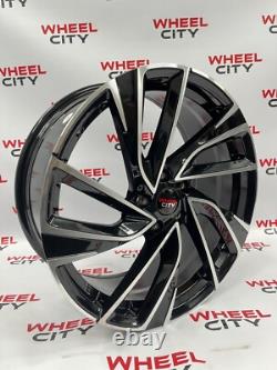Set of 4x 19 Inch VW Golf Adelaide Style Alloy Wheels Black Polished