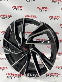 Set of 4x 19 Inch VW Golf Adelaide Style Alloy Wheels Black Polished