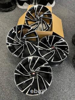 Set of 4x 19 Inch VW Golf Adelaide Style Alloy Wheels Black Polished