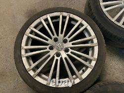 VW Golf MK5 R32 style 18 5x112 alloy wheels + tyres golf caddy seat skoda