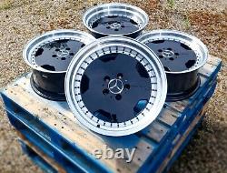 X4 17 Staggered Aero Amg Style Mercedes Alloy Wheels Monoblock Deep Dish Black