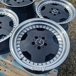 X4 17 Staggered Aero Amg Style Mercedes Alloy Wheels Monoblock Deep Dish Black