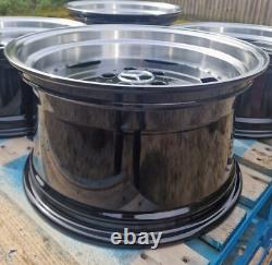 X4 17 Staggered Aero Amg Style Mercedes Alloy Wheels Monoblock Deep Dish Black