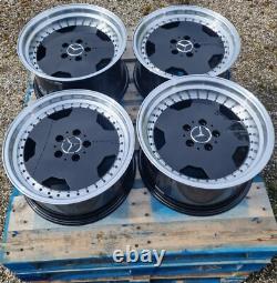 X4 17 Staggered Aero Amg Style Mercedes Alloy Wheels Monoblock Deep Dish Black