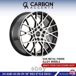 X4 Audi A3 A4 8V 8Y 18 Gun Metal RS3 Style Alloy Wheels 13+ UK SELLER