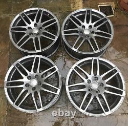 X4 Genuine 18 Inch Rs4 Style Alloy Wheels Audi Tt A3 A4 Vw Golf Caddy Grey