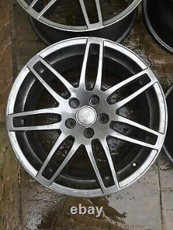 X4 Genuine 18 Inch Rs4 Style Alloy Wheels Audi Tt A3 A4 Vw Golf Caddy Grey