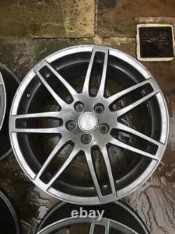 X4 Genuine 18 Inch Rs4 Style Alloy Wheels Audi Tt A3 A4 Vw Golf Caddy Grey