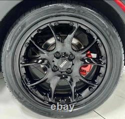 X4 Genuine Mini R series style 98 Web Spoke 2 piece ALLOY WHEELS IN GLOSS BLACK