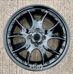 X4 Genuine Mini R series style 98 Web Spoke 2 piece ALLOY WHEELS IN GLOSS BLACK