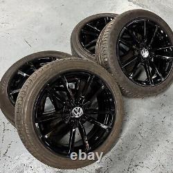 17 Jantes en alliage style Pretoria pour VW Golf noires brillantes et pneus 225/45/17 GTI GTD