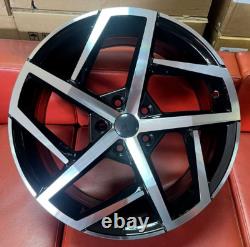 18 Jantes en Alliage Style Dallas S'adaptent à VW Golf Passat Caddy Eos Seat Noir Pol
