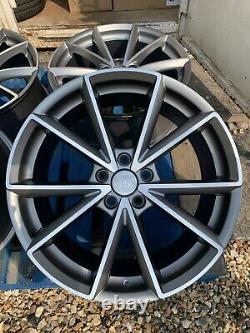 18 Rs4 Style Alloy Wheels Only Satin Grey/diamond Cut To Fit Audi A3 (2004-on)