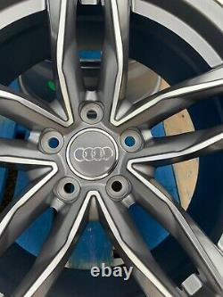 18 Rs6 Style Alloy Wheels Only Satin Grey/diamond Cut Pour S’adapter Audi A4 (b8 & B9)