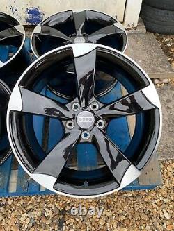 18 Ttrs Rotor Arm Style Alloy Wheels Only Black/diamond Cut Audi A4 (b8 & B9)