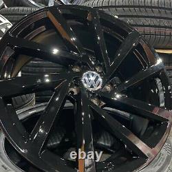 18 VW Golf R Style Spielberg Jantes en alliage noir brillant & pneus 225/40/18
