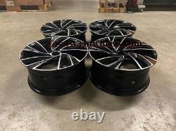 18 jantes en alliage Adelaide Style VW Golf noir brillant usiné MK5 6 7 Audi A3