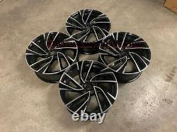 18 jantes en alliage Adelaide Style VW Golf noir brillant usiné MK5 6 7 Audi A3