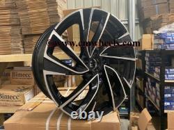 18 jantes en alliage Adelaide Style VW Golf noir brillant usiné MK5 6 7 Audi A3