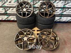 19 JANTES EN ALLIAGE BRONZE BMW STYLE COMPÉTITION DÉCALÉES + PNEUS 5x120 CONCAVE XT2