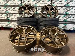 19 JANTES EN ALLIAGE BRONZE BMW STYLE COMPÉTITION DÉCALÉES + PNEUS 5x120 CONCAVE XT2