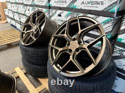 19 JANTES EN ALLIAGE BRONZE BMW STYLE COMPÉTITION DÉCALÉES + PNEUS 5x120 CONCAVE XT2