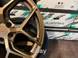 19 JANTES EN ALLIAGE BRONZE BMW STYLE COMPÉTITION DÉCALÉES + PNEUS 5x120 CONCAVE XT2