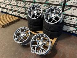 19 JANTES EN ALUMINIUM ARGENT BMW STYLE COMPÉTITION DÉCALÉES + PNEUS 5x120 CONCAVE XT2