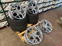 19 JANTES EN ALUMINIUM ARGENT BMW STYLE COMPÉTITION DÉCALÉES + PNEUS 5x120 CONCAVE XT2