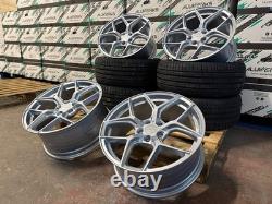 19 JANTES EN ALUMINIUM ARGENT BMW STYLE COMPÉTITION DÉCALÉES + PNEUS 5x120 CONCAVE XT2