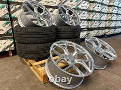 19 JANTES EN ALUMINIUM ARGENT BMW STYLE COMPÉTITION DÉCALÉES + PNEUS 5x120 CONCAVE XT2