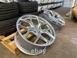 19 JANTES EN ALUMINIUM ARGENT BMW STYLE COMPÉTITION DÉCALÉES + PNEUS 5x120 CONCAVE XT2