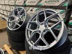 19 JANTES EN ALUMINIUM ARGENT BMW STYLE COMPÉTITION DÉCALÉES + PNEUS 5x120 CONCAVE XT2