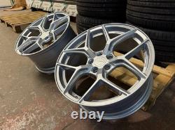 19 JANTES EN ALUMINIUM ARGENT BMW STYLE COMPÉTITION DÉCALÉES + PNEUS 5x120 CONCAVE XT2