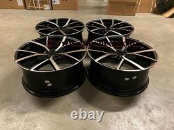 19 Jantes en Alliage Style Estoril Noires Brillantes Usinées Compatibles avec Volkswagen MK5 MK6 MK7