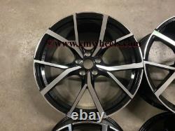 19 Jantes en Alliage Style Estoril Noires Brillantes Usinées Compatibles avec Volkswagen MK5 MK6 MK7