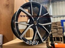 19 Jantes en Alliage Style Estoril Noires Brillantes Usinées Compatibles avec Volkswagen MK5 MK6 MK7