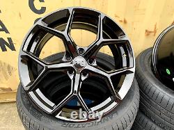 19 Jantes en alliage Audi Nouveau RS6 Style GLOSS BLACK et42 5x112 pour Audi A3 + PNEUS
