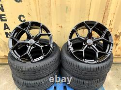 19 Jantes en alliage Audi Nouveau RS6 Style GLOSS BLACK et42 5x112 pour Audi A3 + PNEUS