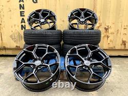 19 Jantes en alliage Audi Nouveau RS6 Style GLOSS BLACK et42 5x112 pour Audi A3 + PNEUS