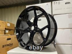 19 Jantes en alliage style RS6 2023 noires brillantes 5x112 pour Audi A3 A4 VW Golf MK6 MK7 MK8