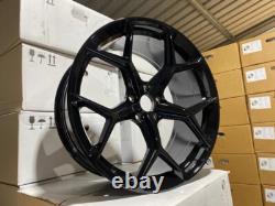 19 Jantes en alliage style RS6 2023 noires brillantes 5x112 pour Audi A3 A4 VW Golf MK6 MK7 MK8