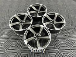 19 NOUVELLES JANTES EN ALUMINIUM STYLE RS5 AVANT 2025 Couleur Gun Metal Audi A3 A4 A6 Q3 5x112