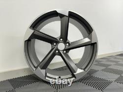 19 NOUVELLES JANTES EN ALUMINIUM STYLE RS5 AVANT 2025 Couleur Gun Metal Audi A3 A4 A6 Q3 5x112