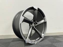 19 NOUVELLES JANTES EN ALUMINIUM STYLE RS5 AVANT 2025 Couleur Gun Metal Audi A3 A4 A6 Q3 5x112