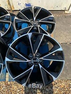 19 Nouveau Style Rs7 Roues En Alliage Noir Brillant Seulement / Diamond Cut Pour Adapter Audi A3