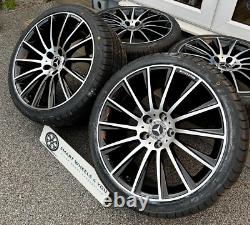 19 Roues en alliage de style turbine et pneus noirs polis en quinconce pour Mercedes Classe E